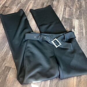 Tiger Mist Black Women's Pants with Belt